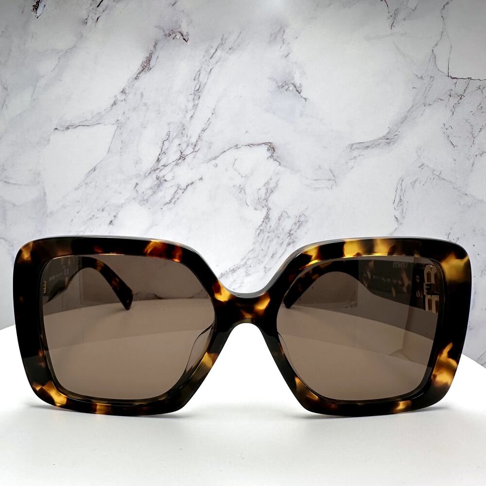 New MIU MIU Sunglasses Brown Square Gold Full Rim… - image 4